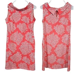 Pink and White Sleeveless Sheath Dress with Peter Pan Collar